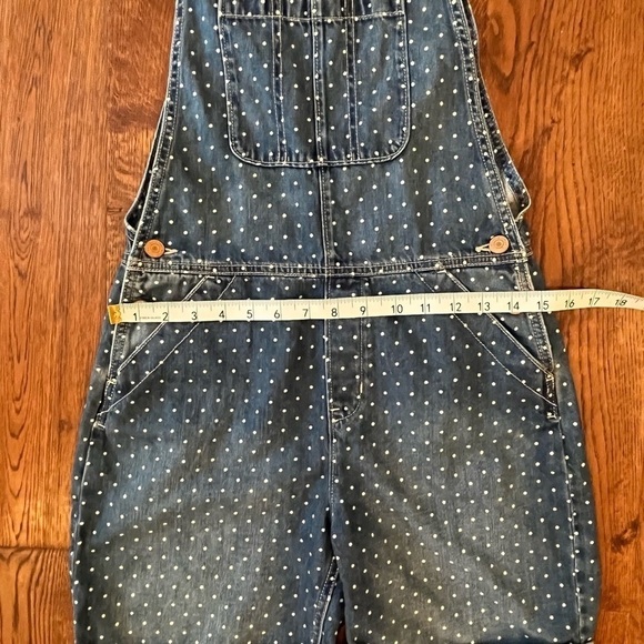 Gap overalls shorts polka dot blue white denim NWOT Big Girls Size XXL 16 18 - Picture 6 of 8